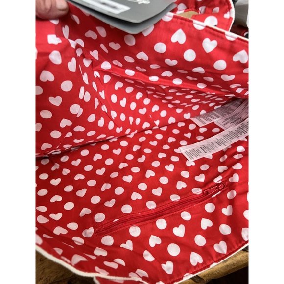 Disney Store Mickey & Minnie Mouse Love Canvas Tote Bag Valentine Heart Kiss NEW - Picture 4 of 4